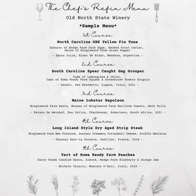 THE CHEF'S PREFIX MENU